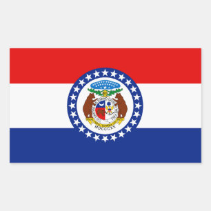 Sticker Rectangulaire Drapeau du Missouri