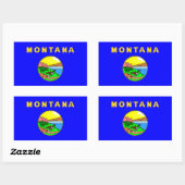 Sticker Rectangulaire Drapeau du Montana, Big Sky Country (Feuille)