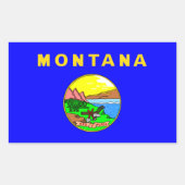 Sticker Rectangulaire Drapeau du Montana, Big Sky Country (Devant)