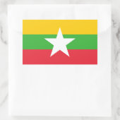 Sticker Rectangulaire Drapeau du Myanmar (Sac)