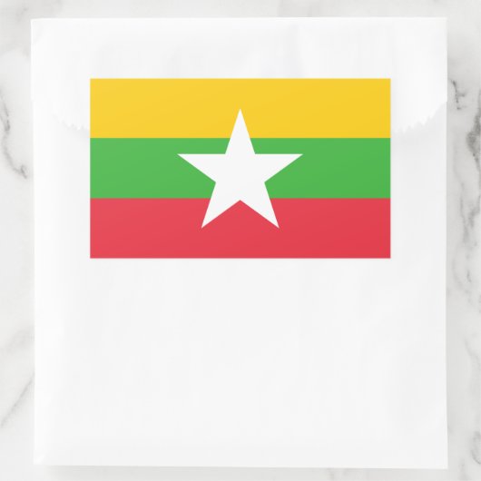 Sticker Rectangulaire Drapeau du Myanmar (Sac)