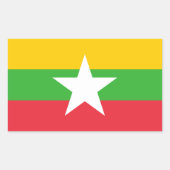 Sticker Rectangulaire Drapeau du Myanmar (Devant)