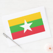 Sticker Rectangulaire Drapeau du Myanmar (Enveloppe)