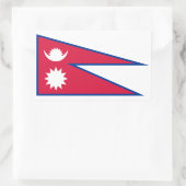 Sticker Rectangulaire Drapeau du Népal (Sac)