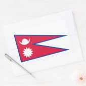 Sticker Rectangulaire Drapeau du Népal (Enveloppe)