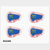 Sticker Rectangulaire Drapeau du Nevada Escalade carabiner (Feuille)