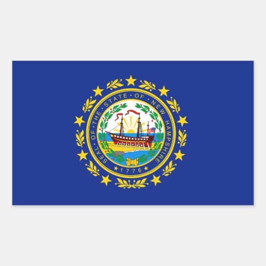 Sticker Rectangulaire Drapeau du New Hampshire (Devant)