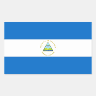 Sticker Rectangulaire Drapeau du Nicaragua