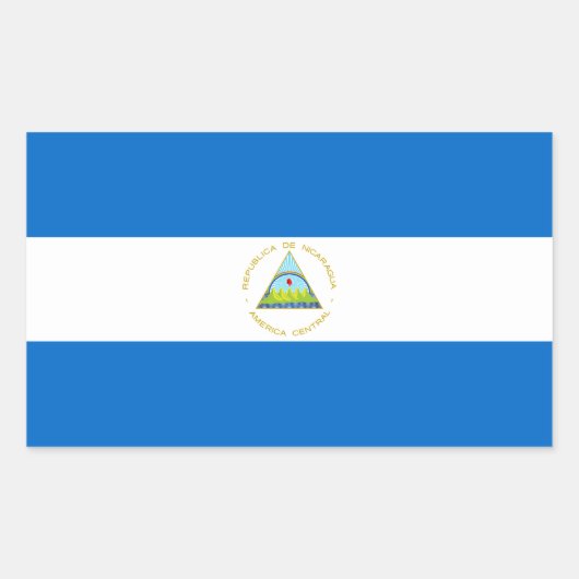 Sticker Rectangulaire Drapeau du Nicaragua (Devant)