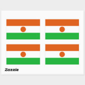 Sticker Rectangulaire Drapeau du Niger (Feuille)