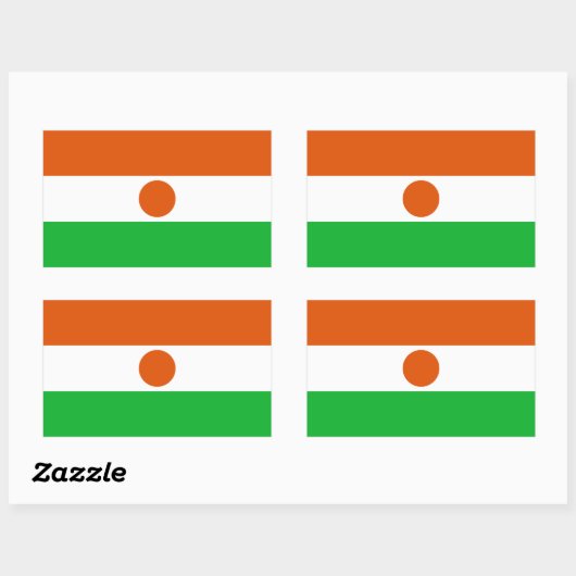 Sticker Rectangulaire Drapeau du Niger (Feuille)