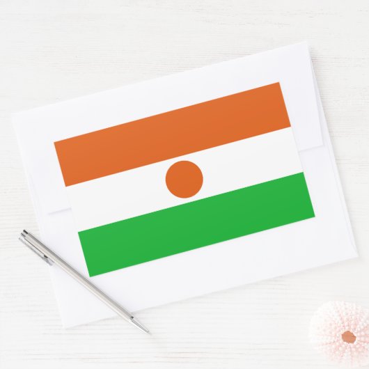 Sticker Rectangulaire Drapeau du Niger (Enveloppe)