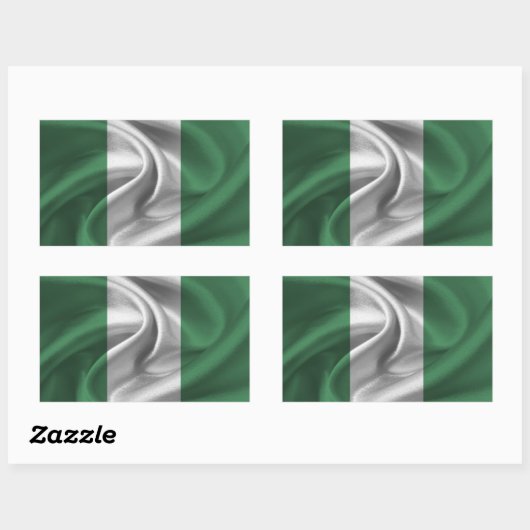 Sticker Rectangulaire Drapeau du Nigéria (Feuille)