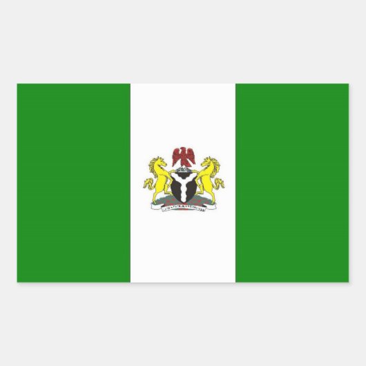 Sticker Rectangulaire Drapeau du Nigéria (Devant)