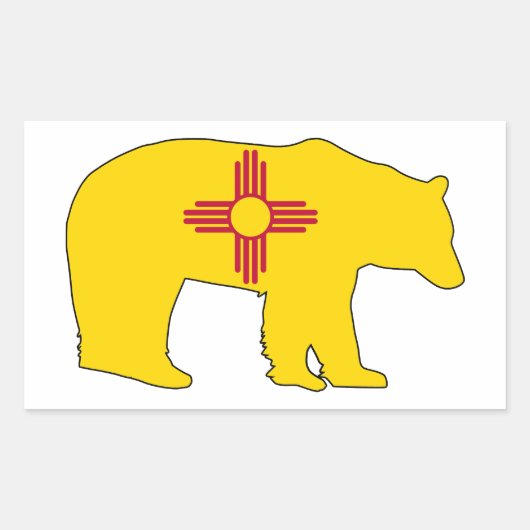 Sticker Rectangulaire Drapeau du Nouveau-Mexique (Devant)