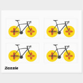 Sticker Rectangulaire Drapeau du Nouveau-Mexique à vélo (Feuille)