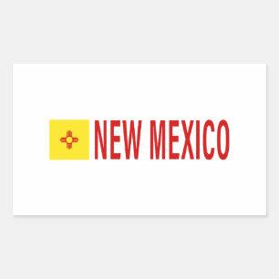 Sticker Rectangulaire Drapeau du Nouveau-Mexique Symbole des Zia