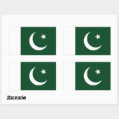 Sticker Rectangulaire Drapeau du Pakistan (Feuille)