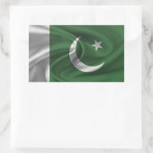 Sticker Rectangulaire Drapeau du Pakistan (Sac)