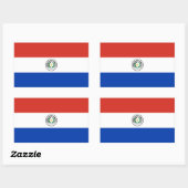 Sticker Rectangulaire drapeau du Paraguay (Feuille)