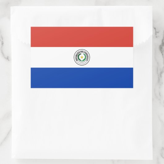 Sticker Rectangulaire drapeau du Paraguay (Sac)