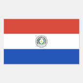 Sticker Rectangulaire drapeau du Paraguay (Devant)