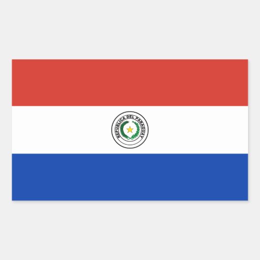Sticker Rectangulaire drapeau du Paraguay (Devant)
