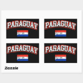 Sticker Rectangulaire drapeau du Paraguay (Feuille)