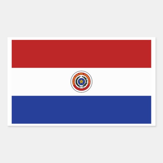 Sticker Rectangulaire Drapeau du Paraguay (Devant)
