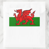 Sticker Rectangulaire Drapeau du Pays de Galles (Sac)