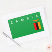Sticker Rectangulaire drapeau du pays de la zambie symbole de nation nom (Enveloppe)
