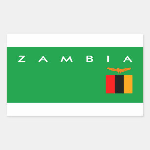 Sticker Rectangulaire drapeau du pays de la zambie symbole de nation nom
