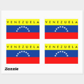 Sticker Rectangulaire drapeau du pays du venezuela symbole nom (Feuille)