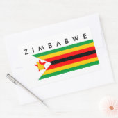 Sticker Rectangulaire drapeau du pays du zimbabwe symbole de nation nom (Enveloppe)