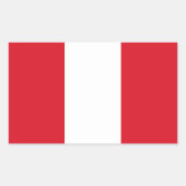 Sticker Rectangulaire Drapeau du Pérou (Devant)