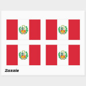 Sticker Rectangulaire Drapeau du Pérou (Feuille)