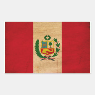 Sticker Rectangulaire Drapeau du Pérou