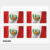 Sticker Rectangulaire Drapeau du Pérou (Feuille)