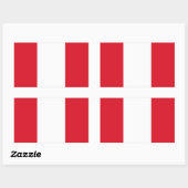 Sticker Rectangulaire Drapeau du Pérou (Feuille)