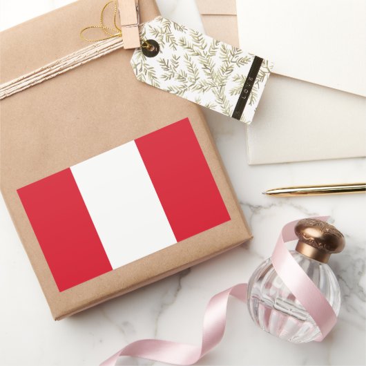 Sticker Rectangulaire Drapeau du Pérou (Cadeaux)
