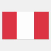 Sticker Rectangulaire Drapeau du Pérou (Devant)