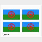 Sticker Rectangulaire Drapeau du peuple rom - Drapeau rom (Feuille)