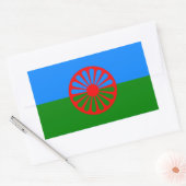 Sticker Rectangulaire Drapeau du peuple rom - Drapeau rom (Enveloppe)