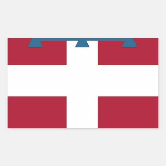 Sticker Rectangulaire Drapeau du Piémont (Italie) (Devant)