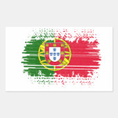 Sticker Rectangulaire Drapeau du Portugal (Devant)