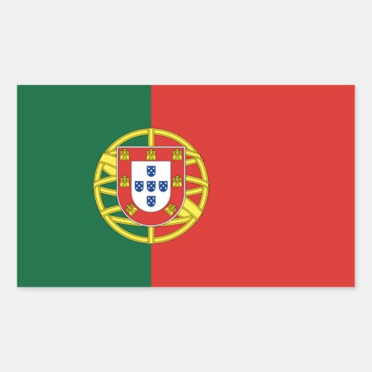 Sticker Rectangulaire Drapeau du Portugal (Devant)