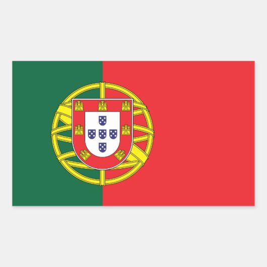 Sticker Rectangulaire Drapeau du Portugal (Devant)