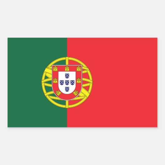 Sticker Rectangulaire Drapeau du Portugal (Devant)