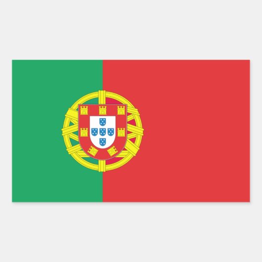 Sticker Rectangulaire Drapeau du Portugal (Devant)