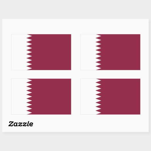 Sticker Rectangulaire Drapeau du Qatar (Feuille)